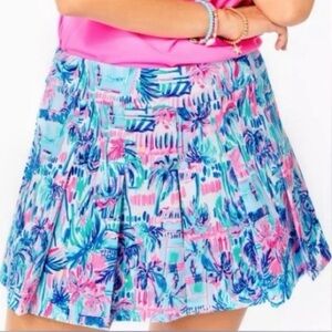 Lilly Pulitzer Frazer Shorts Blue Perfect Match Tennis Pleated Skort Size 2